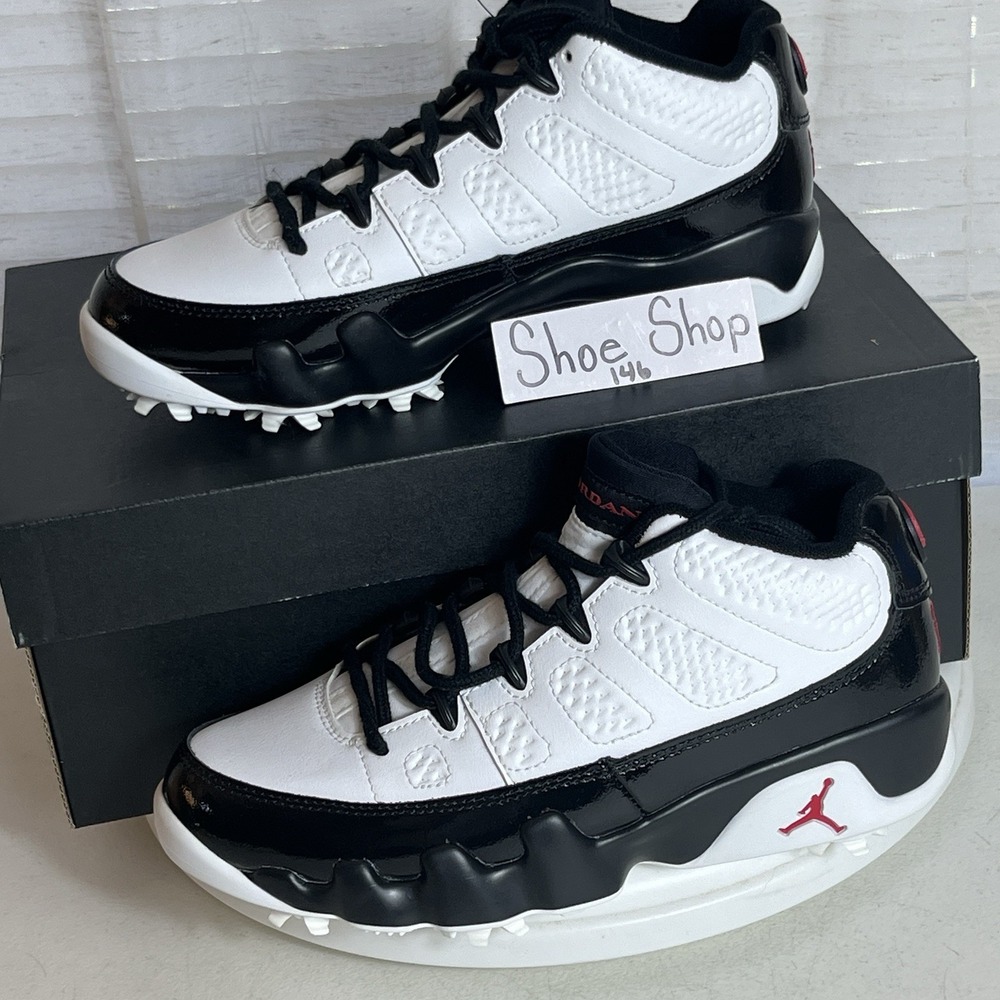 NIKE AIR JORDAN 9 GOLF White Black‎ FJ5934-100 Men Size 4.5  Women Size 6 Shoes